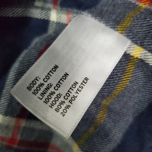 Duluth Trading Co Men's Full Zip Flannel Lined Hooded Canvas Jacket Navy • M - Picture 7 of 12